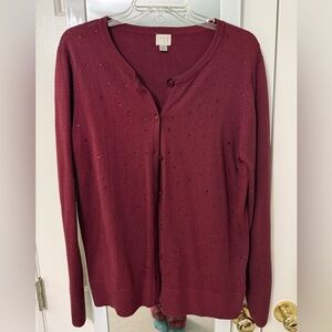 Burgundy Cardigan